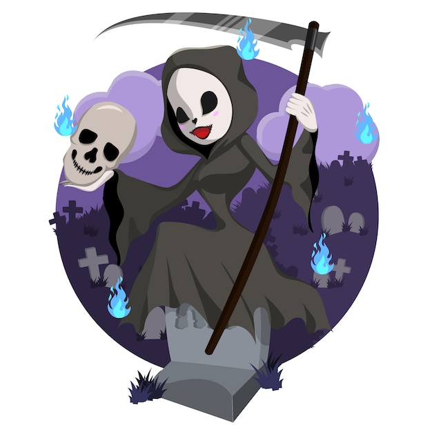 Grim Reaper Skeletons Dancing in Mystical Graveyard Scene | Jiffy Designs