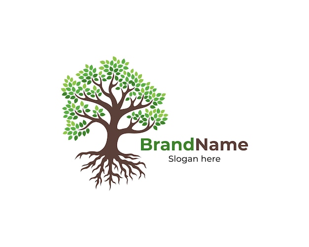 Vibrant Tree with Brand Name and Slogan Illustration | Jiffy Designs