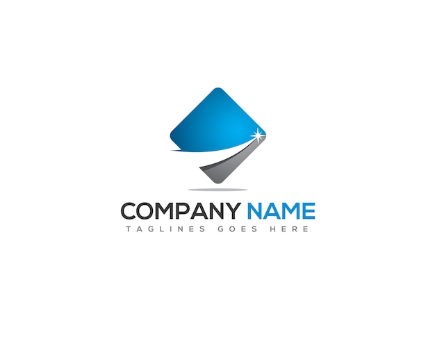 Sleek and Modern Blue Geometric Company Logo | Jiffy Designs