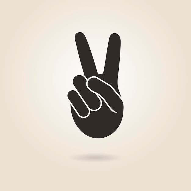 Iconic Peace Sign Gesture in Minimalist Black and White | Jiffy Designs
