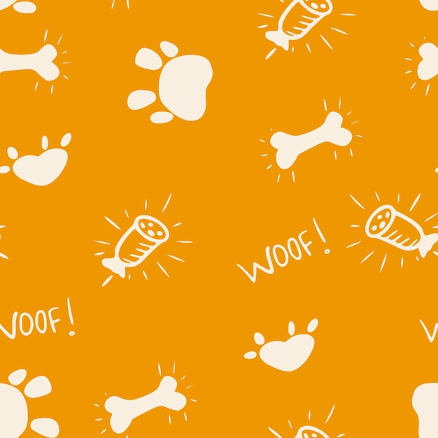 Vibrant Paw Print and Woof Pattern Collection | Jiffy Designs
