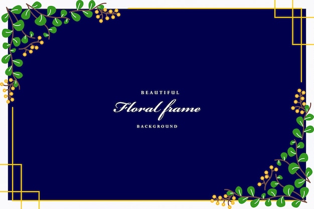 Elegant Floral Border with Vibrant Green Leaves and Golden Accents ...