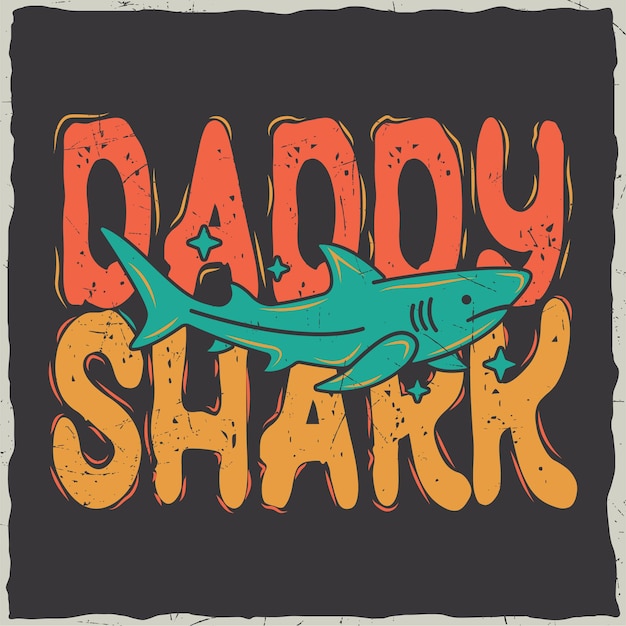 Vibrant Retro Shark Illustration with Bold Lettering | Jiffy Designs