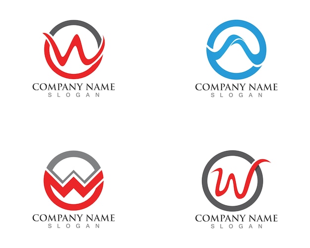 Collection of Abstract W Logo Designs with Color Variations | Jiffy Designs