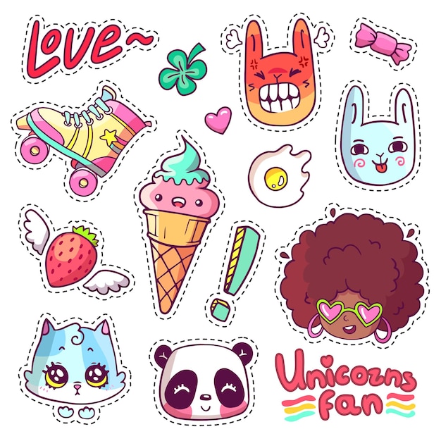 Whimsical Sticker Collection Featuring Playful Illustrations | Jiffy ...