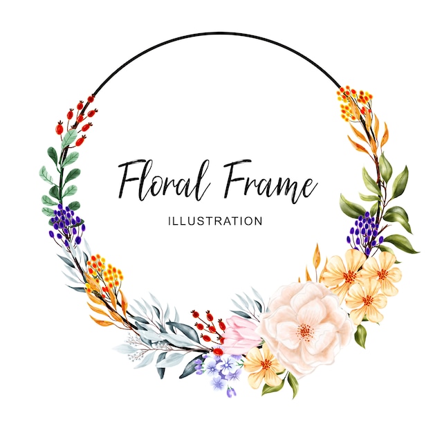 Delicate Watercolor Floral Wreath with Hand-Lettered Text | Jiffy Designs