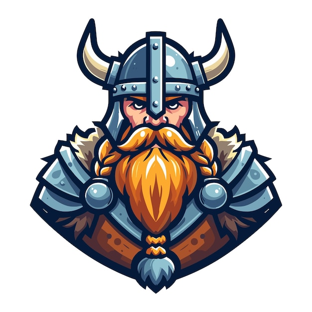 Fierce Viking Warrior with Majestic Beard and Horned Helmet | Jiffy Designs