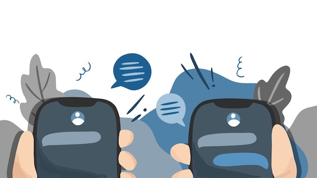 Animated Hands Holding Smartphones in Conversation | Jiffy Designs