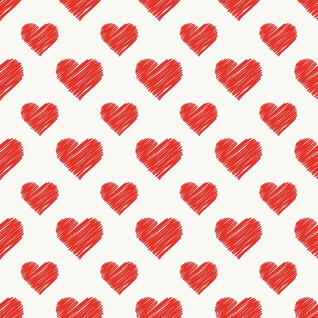 Vibrant Scribbled Hearts Pattern on Cream Background | Jiffy Designs