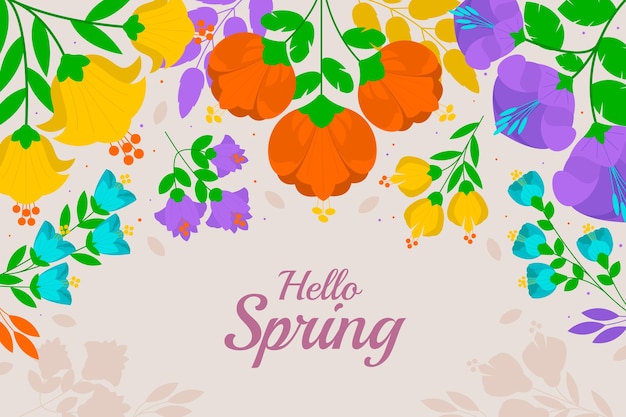 Vibrant Spring Floral Design with Greeting Text | Jiffy Designs