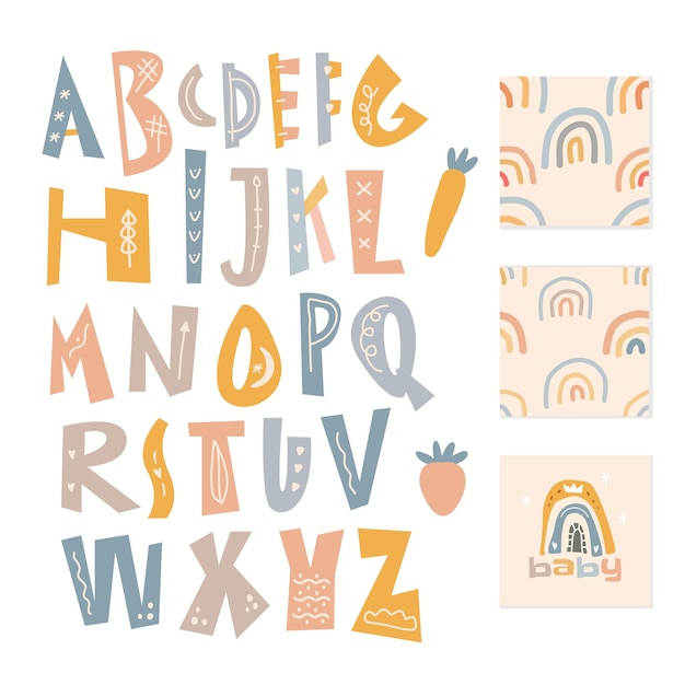 Whimsical Alphabet Collection with Playful Patterns and Shapes | Jiffy ...