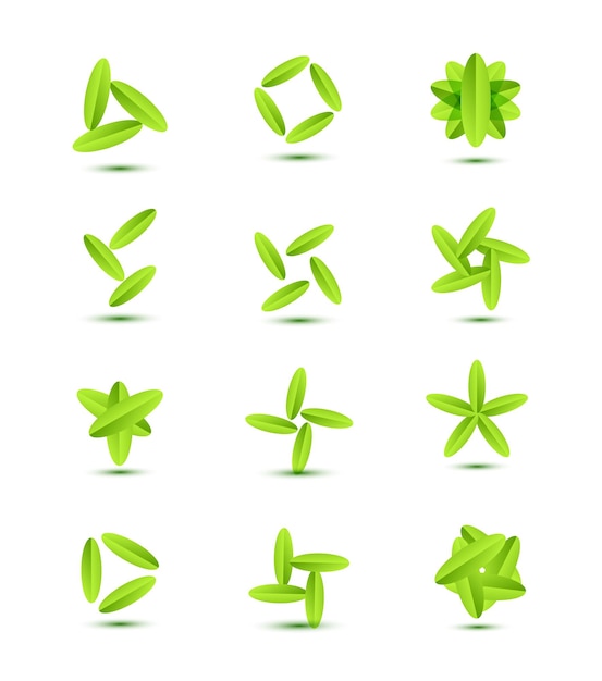 Vibrant Green Geometric Shapes Collection for Versatile Design | Jiffy ...