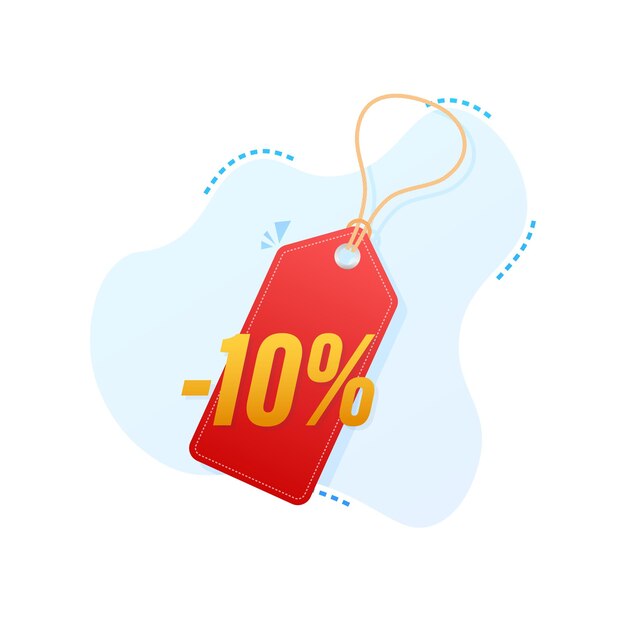 Vibrant 10% Discount Price Tag with Dotted Accents | Jiffy Designs