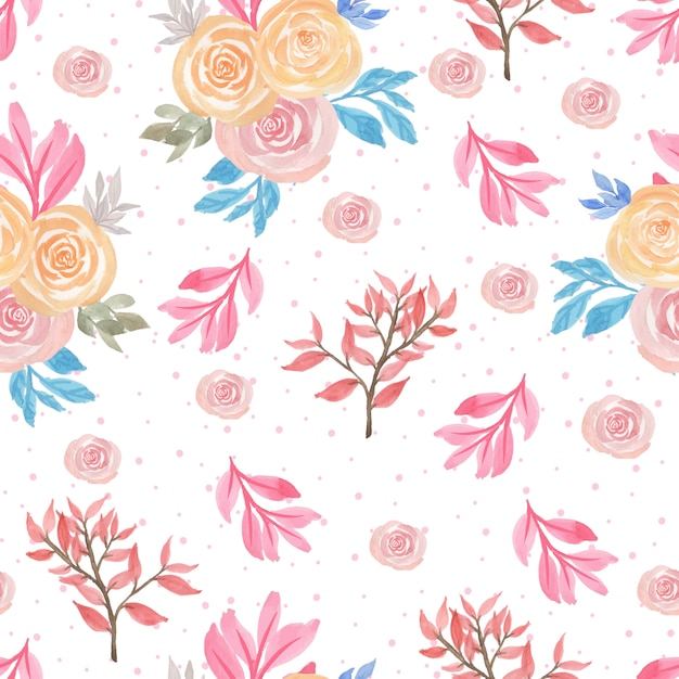 Delicate Floral Pattern with Roses and Leafy Branches | Jiffy Designs