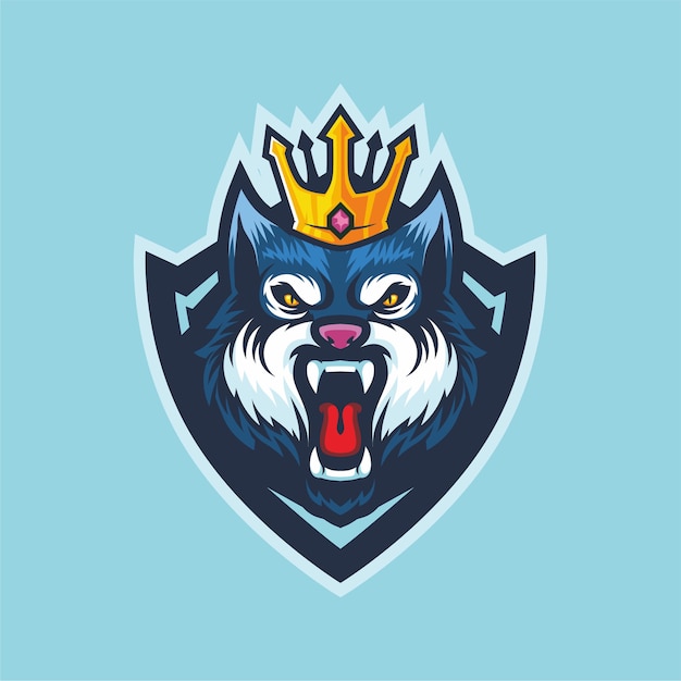 Majestic Feline Emblem with Regal Crown | Jiffy Designs