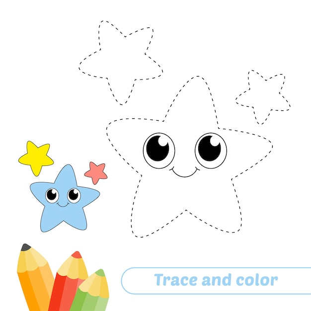 Cheerful Starry Shapes: Trace and Color | Jiffy Designs