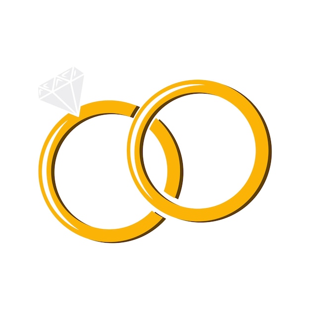 Interlocking Golden Wedding Rings with Sparkling Diamond | Jiffy Designs