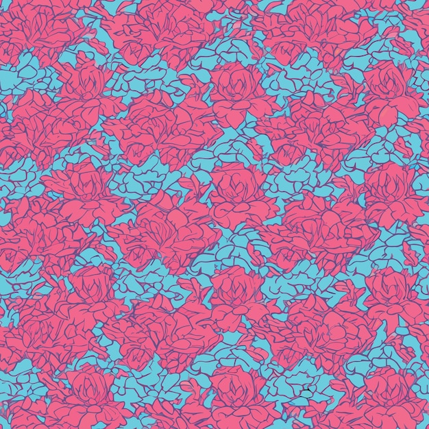 Vibrant Floral Pattern with Intertwining Roses and Leaves | Jiffy Designs
