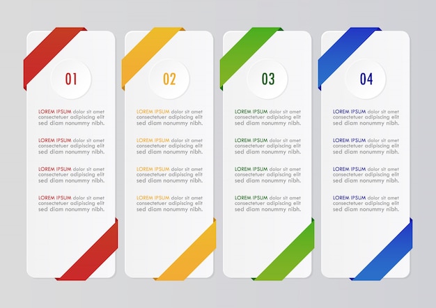 Colorful Numbered Banners with Angled Corners and Text Boxes | Jiffy ...
