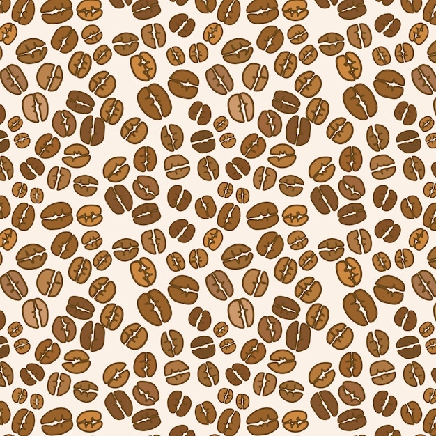 Vibrant Coffee Bean Pattern on Cream Background | Jiffy Designs