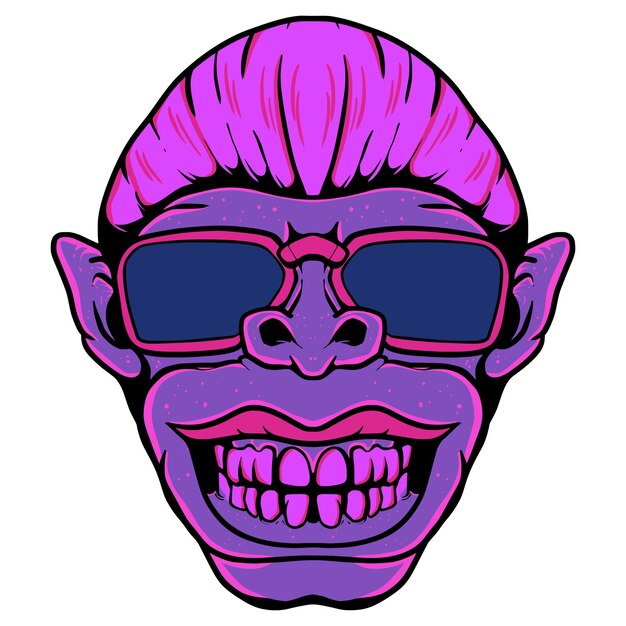 Vibrant Punk Rock Emoji with Shades and Mohawk | Jiffy Designs