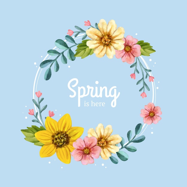 Vibrant Spring Floral Wreath with Calligraphic Text | Jiffy Designs