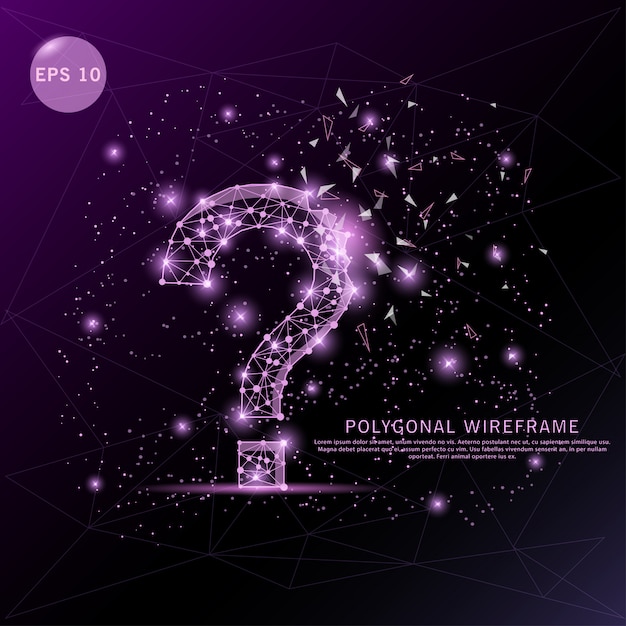 Shimmering Cosmic Polygon Question Mark in Starry Void | Jiffy Designs
