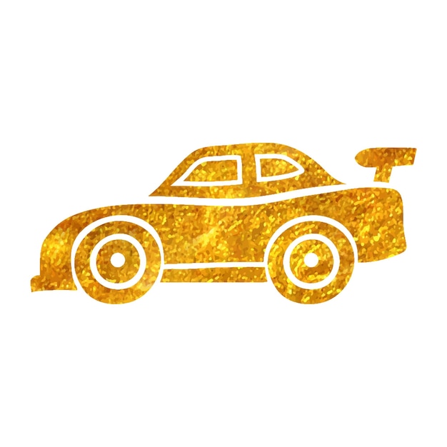 Vibrant Gold Textured Sports Car Illustration | Jiffy Designs