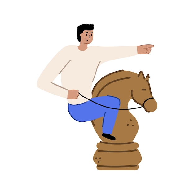 Playful Chess Knight Rider Illustration | Jiffy Designs
