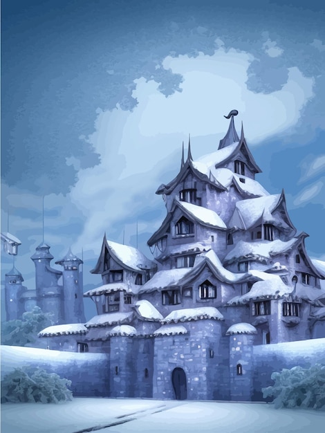 Enchanting Winter Wonderland: A Whimsical Castle Amid Snowy Splendor ...
