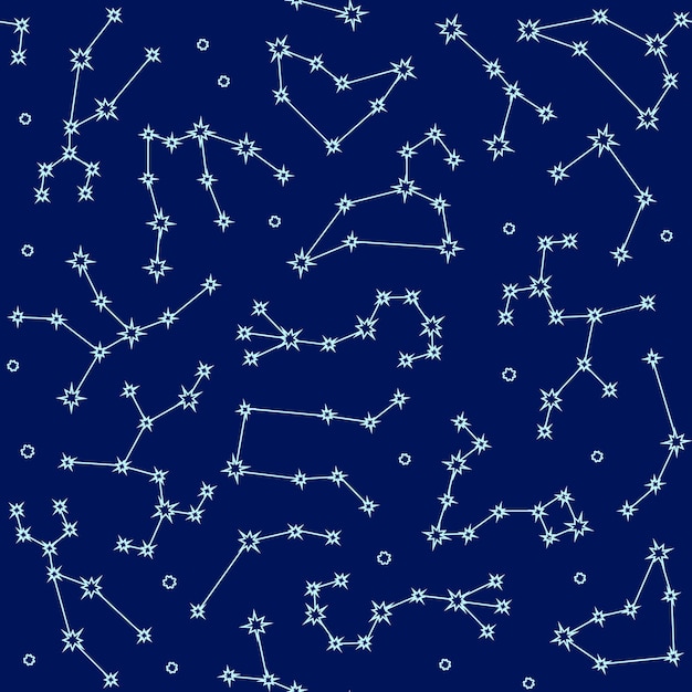 Starry Night Sky Filled with Constellations and Celestial Patterns ...