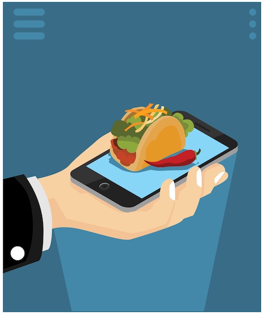 Delicious mobile meal: smartphone-served burger and fries | Jiffy Designs