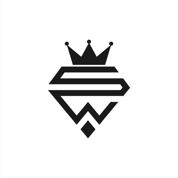 Regal Monogram with Geometric Crown Symbol | Jiffy Designs