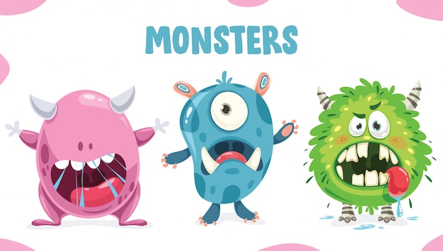 Whimsical Monstrous Creatures in Vibrant Cartoon Style | Jiffy Designs