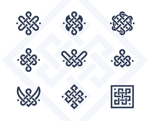 Elegant Collection of Intricate Interlocking Geometric Symbols | Jiffy ...