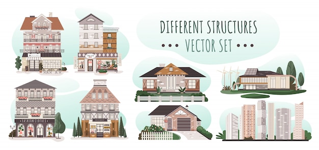 Diverse Architectural Structures: A Charming Vector Collection | Jiffy ...