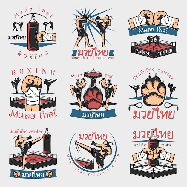Diverse Collection of Vibrant Boxing and Martial Arts Emblems | Jiffy ...
