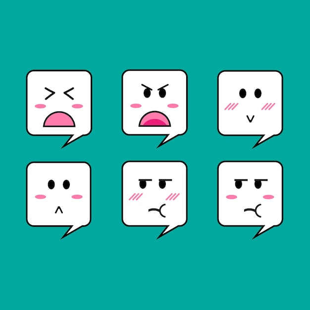 Expressive Cartoon Speech Bubbles with Diverse Facial Expressions ...
