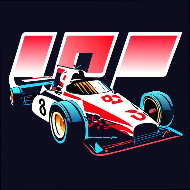 Retro Racecar Speeds Across the Finish Line Jiffy Designs