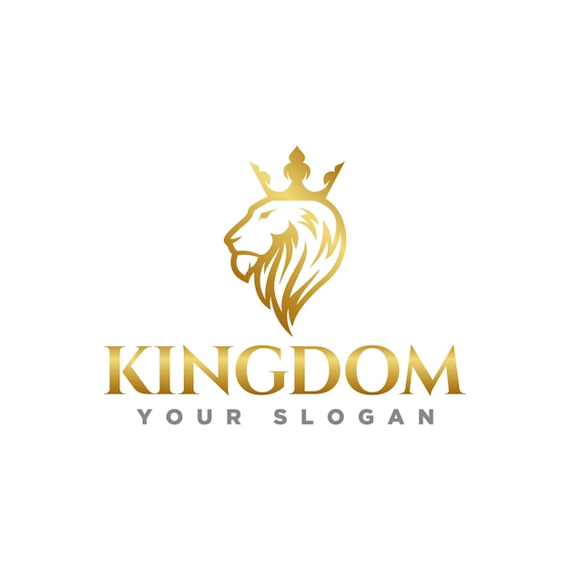 Majestic Golden Lion with Regal Crown Logo Design | Jiffy Designs