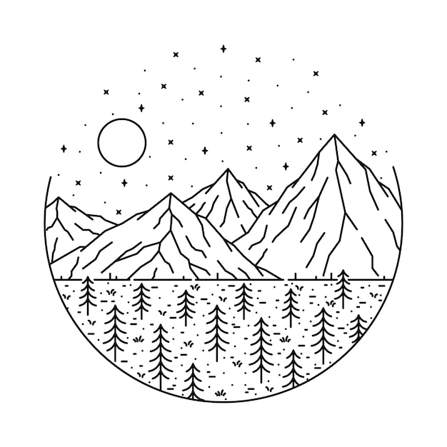 Majestic Mountain Landscape Under Starry Night Sky | Jiffy Designs