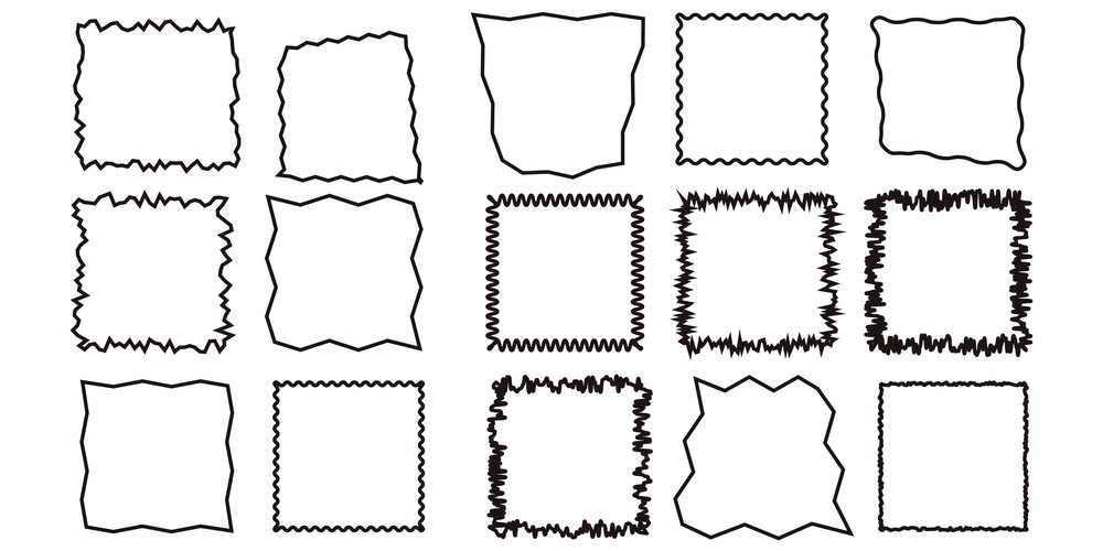 Jagged Rectangle In Black Color Vector | Jiffy Designs