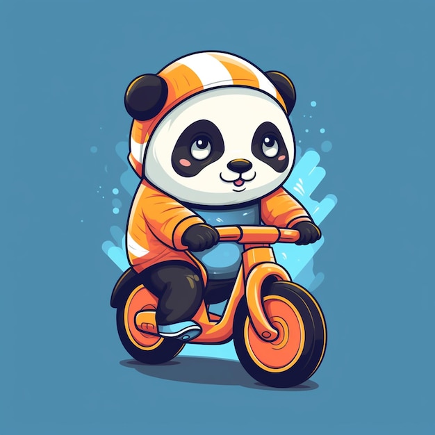 Adorable Panda Riding Colorful Scooter on Whimsical Background | Jiffy ...