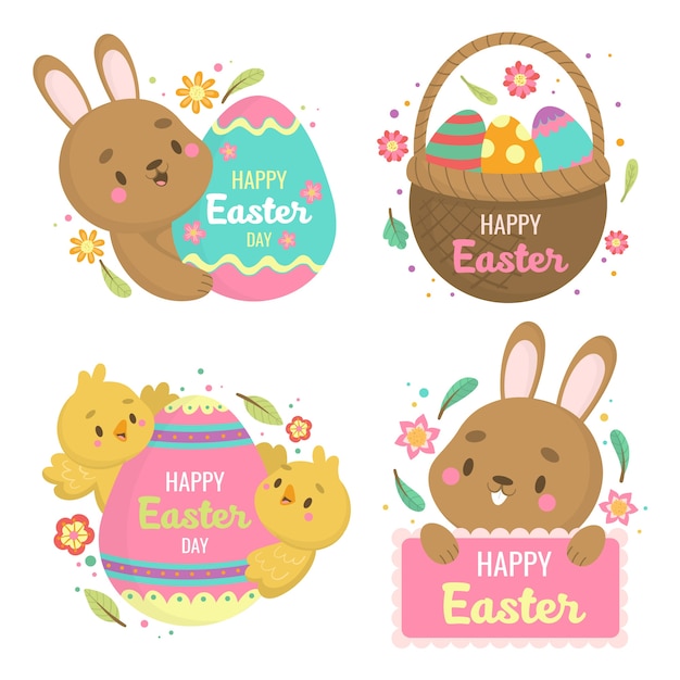 Adorable Easter Bunny Characters and Festive Egg Illustrations | Jiffy ...