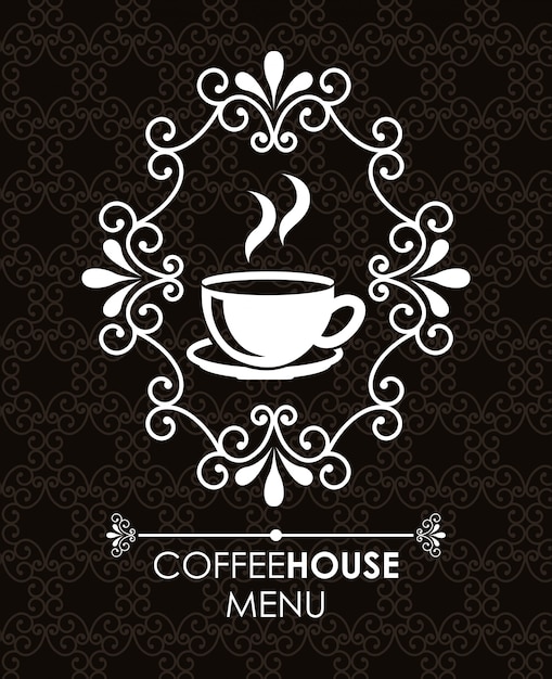 Elegant Coffeehouse Menu with Ornate Floral Frame | Jiffy Designs