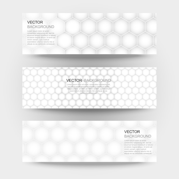 Elegant Hexagonal Pattern Banners with Minimalist Design | Jiffy Designs