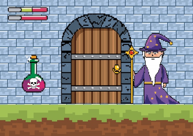 Enchanting Wizard's Lair: Pixel Art Adventure Awaits | Jiffy Designs
