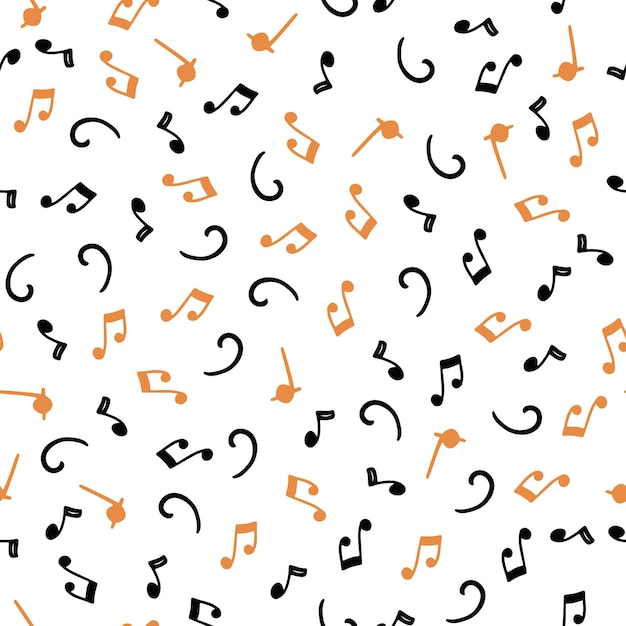 Vibrant Musical Notes Scattered Across a White Background | Jiffy Designs