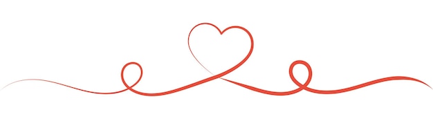 Elegant Red Heart Flourish with Graceful Flowing Curves | Jiffy Designs