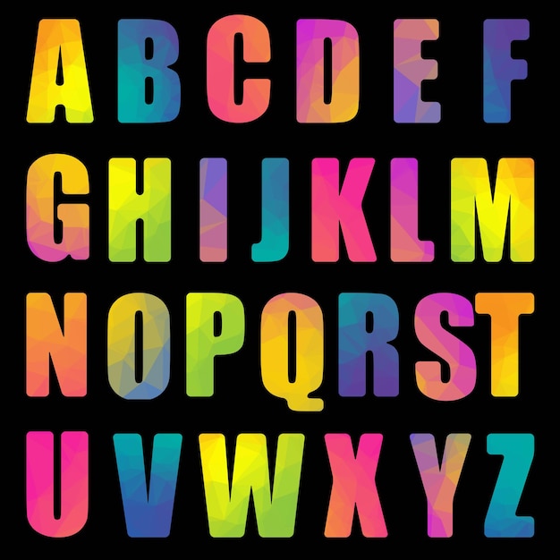 Vibrant Alphabet Letters with Dimensional Shadows and Textures | Jiffy ...